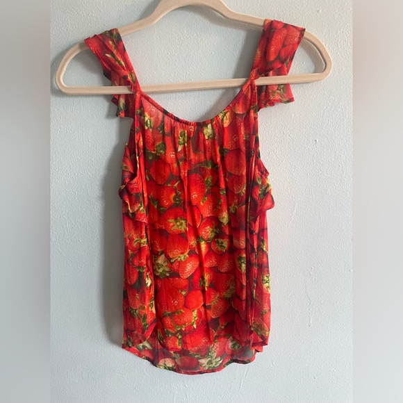 NWT Anthropologie Strawberry Sheer tank - Picture 5 of 7